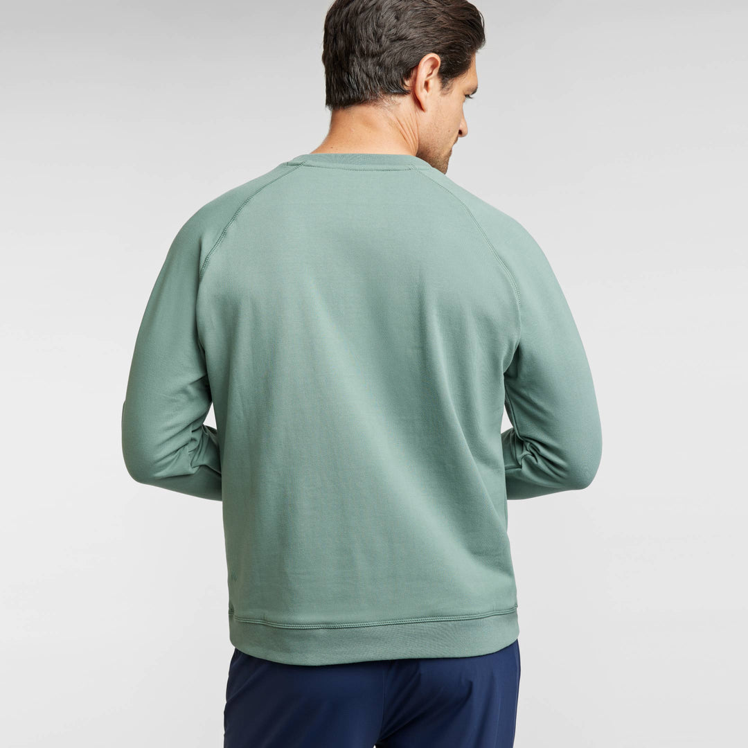 Ash & Erie Dark Sage French Terry Sweatshirt for Short Men   Roam Sweatshirt