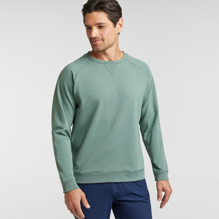 Ash & Erie Dark Sage French Terry Sweatshirt for Short Men   Roam Sweatshirt