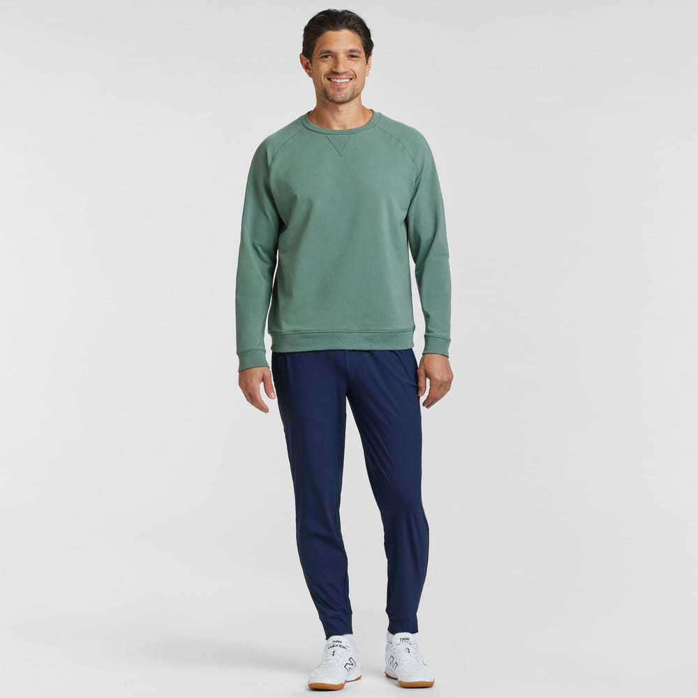 Ash & Erie Dark Sage French Terry Sweatshirt for Short Men   Roam Sweatshirt