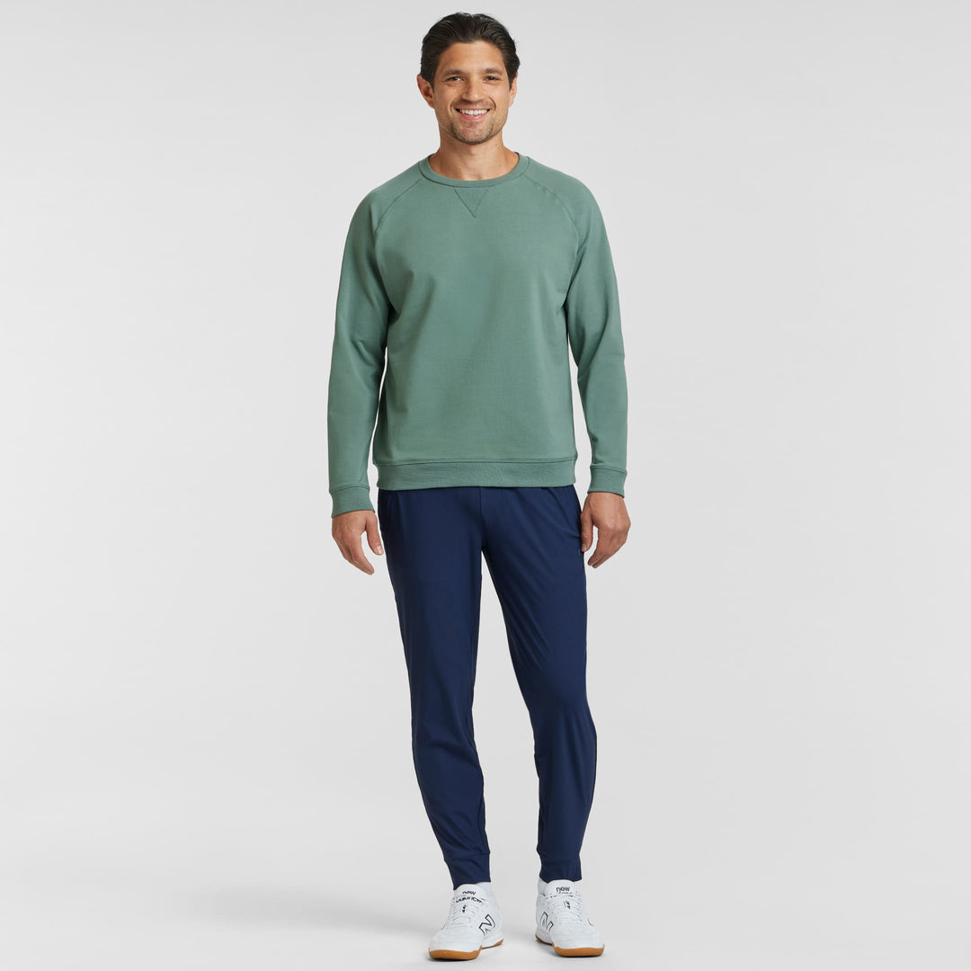 Ash & Erie Dark Sage French Terry Sweatshirt for Short Men   Roam Sweatshirt