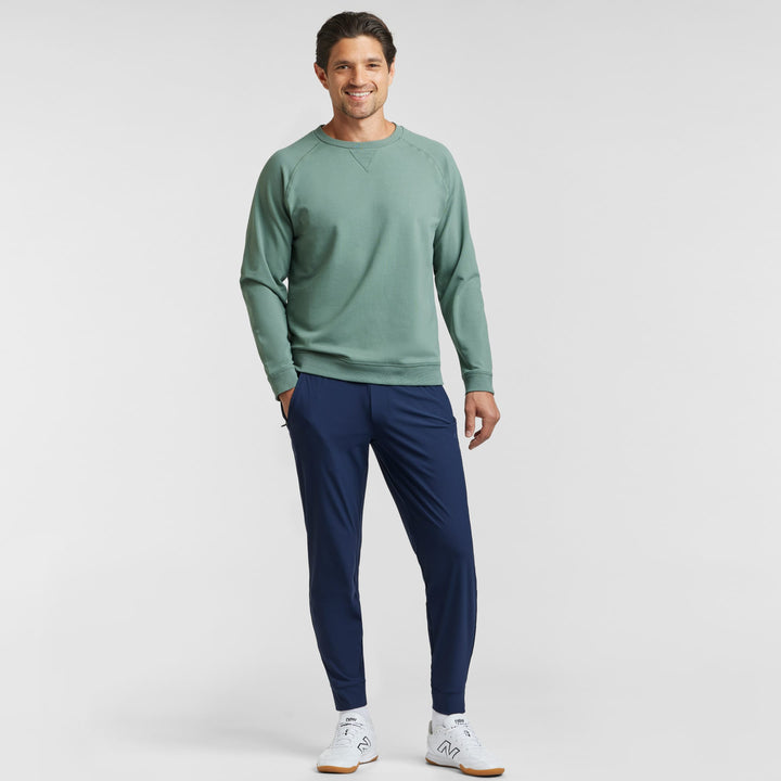 Ash & Erie Dark Sage French Terry Sweatshirt for Short Men   Roam Sweatshirt
