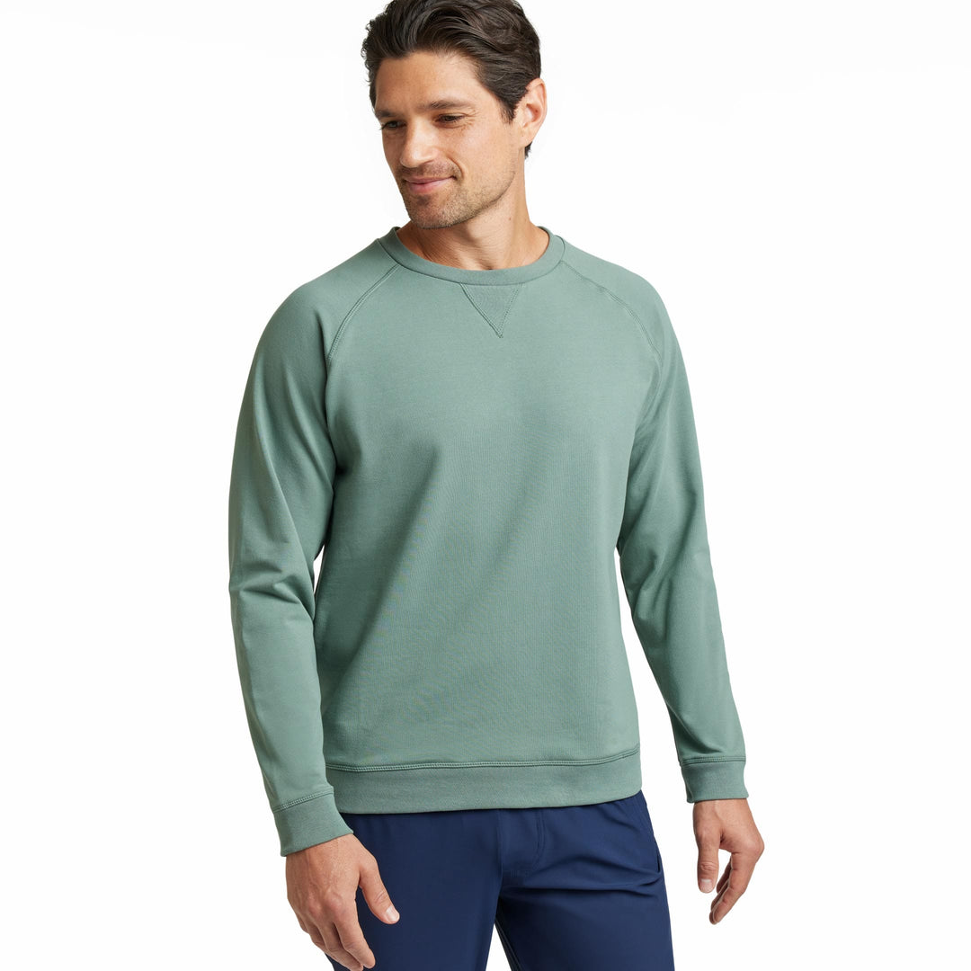 Ash & Erie Dark Sage French Terry Sweatshirt for Short Men   Roam Sweatshirt