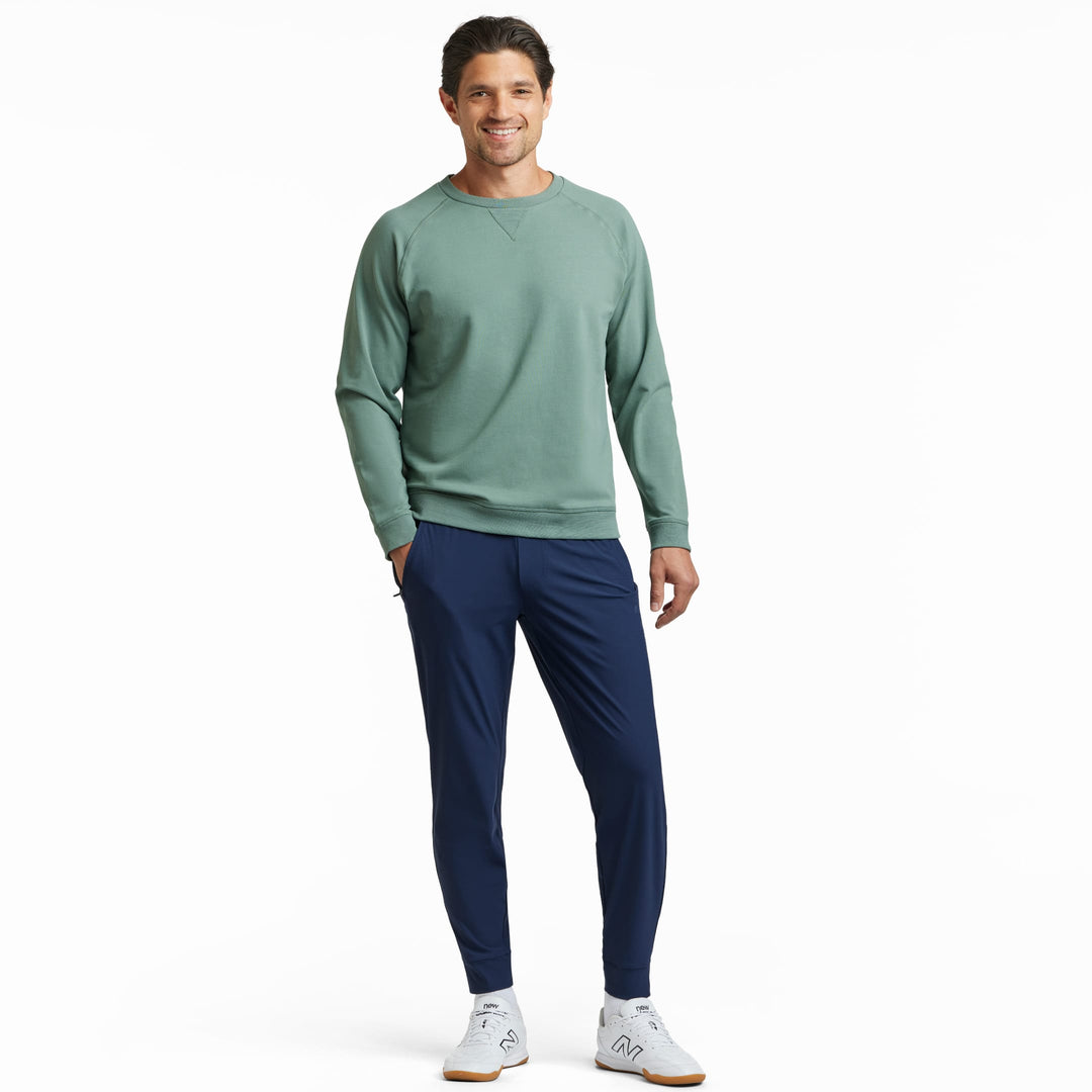 Ash & Erie Dark Sage French Terry Sweatshirt for Short Men   Roam Sweatshirt