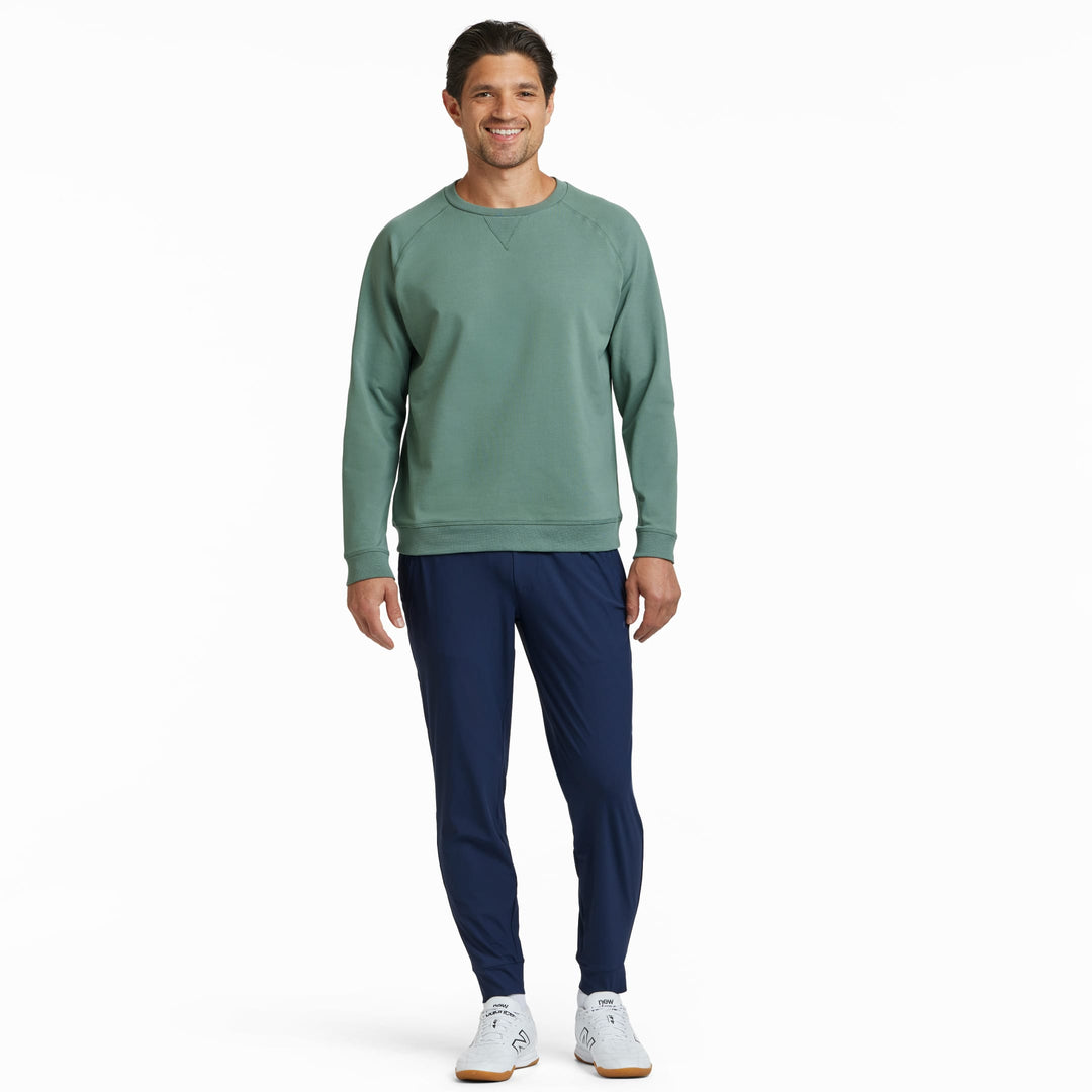 Ash & Erie Dark Sage French Terry Sweatshirt for Short Men   Roam Sweatshirt