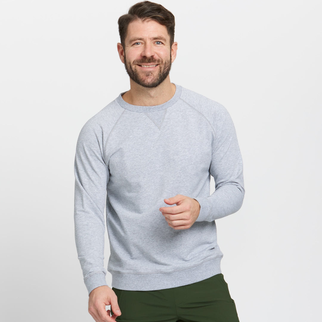 Ash & Erie Light Grey French Terry Sweatshirt for Short Men