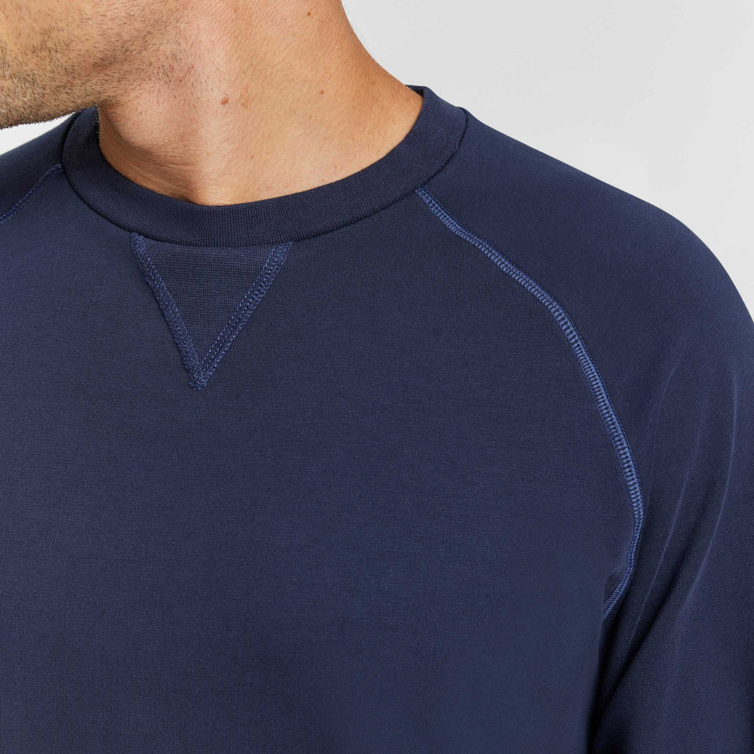 Ash & Erie Navy French Terry Sweatshirt for Short Men   Roam Sweatshirt