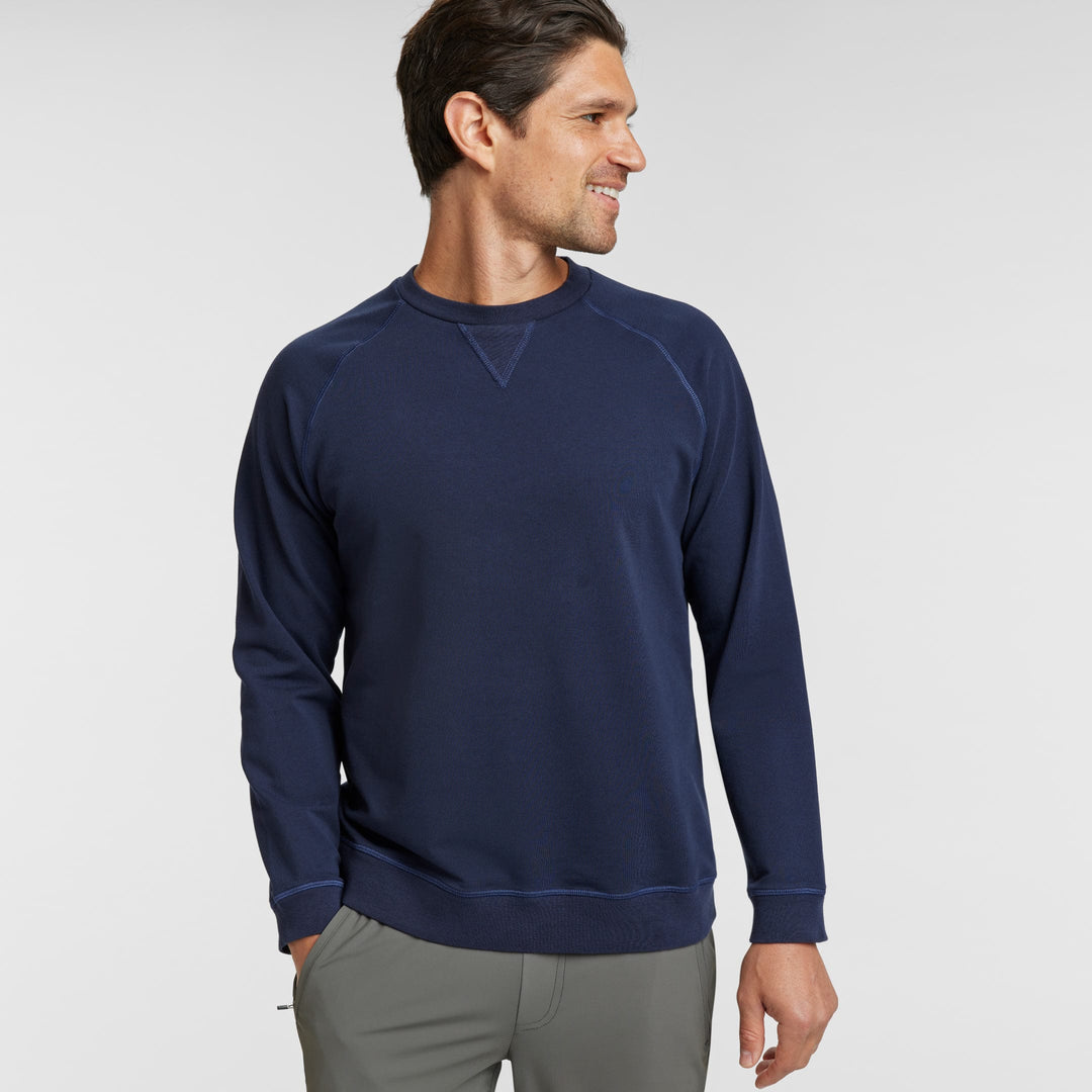 Ash & Erie Navy French Terry Sweatshirt for Short Men   Roam Sweatshirt