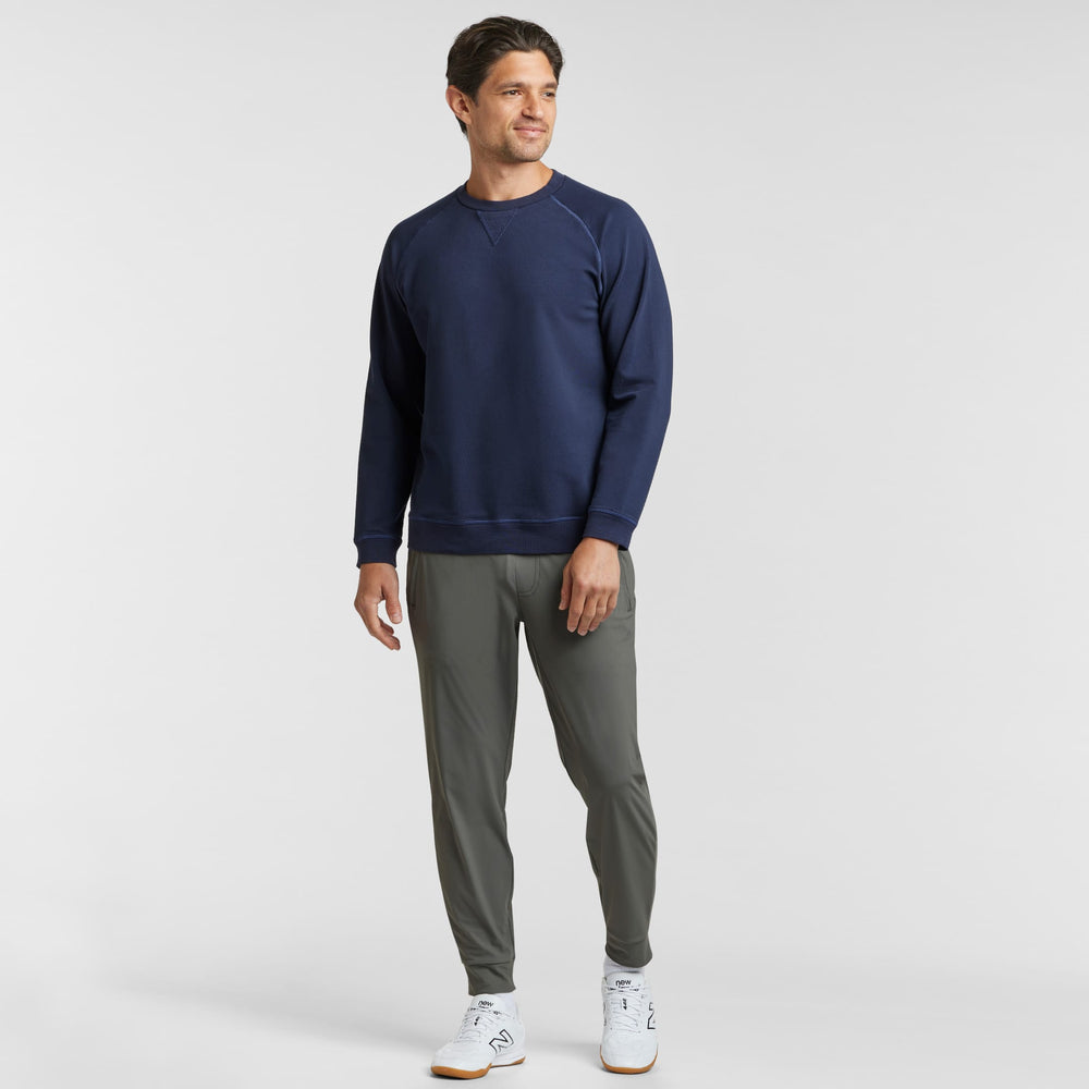 Ash & Erie Navy French Terry Sweatshirt for Short Men   Roam Sweatshirt