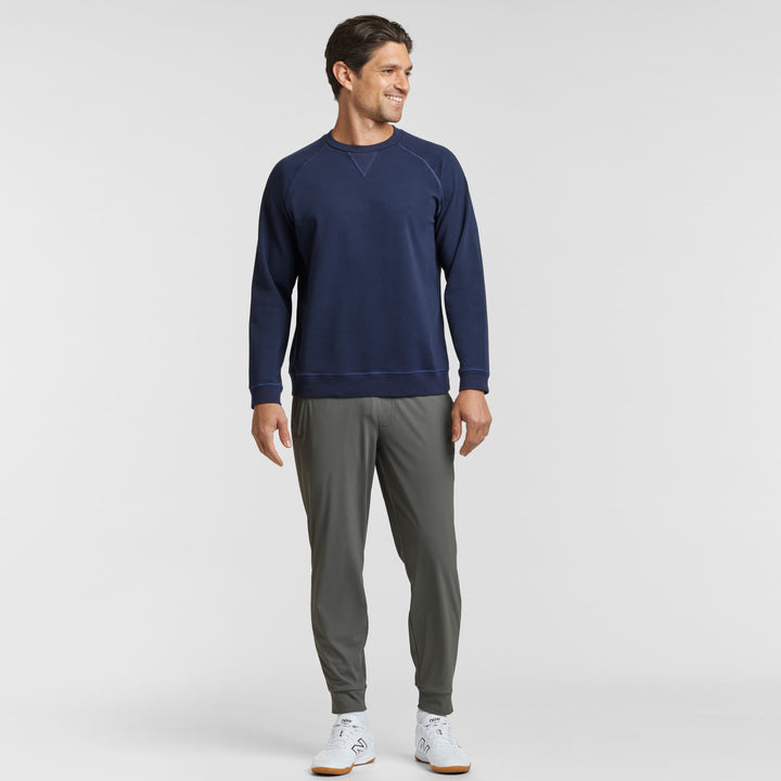 Ash & Erie Navy French Terry Sweatshirt for Short Men   Roam Sweatshirt