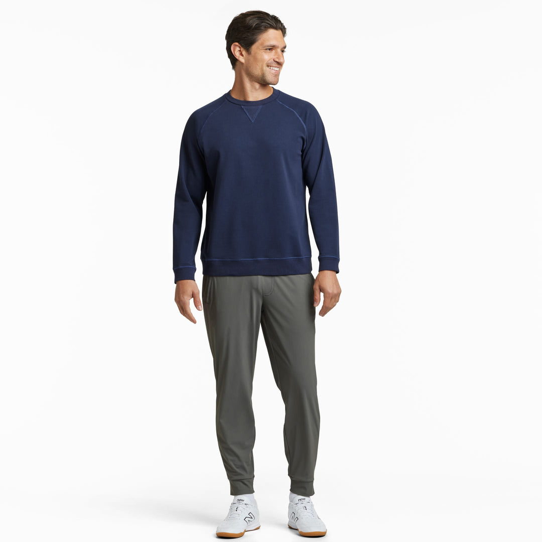 Ash & Erie Navy French Terry Sweatshirt for Short Men   Roam Sweatshirt