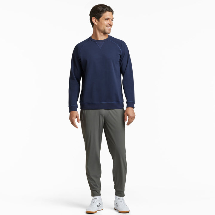 Ash & Erie Navy French Terry Sweatshirt for Short Men   Roam Sweatshirt