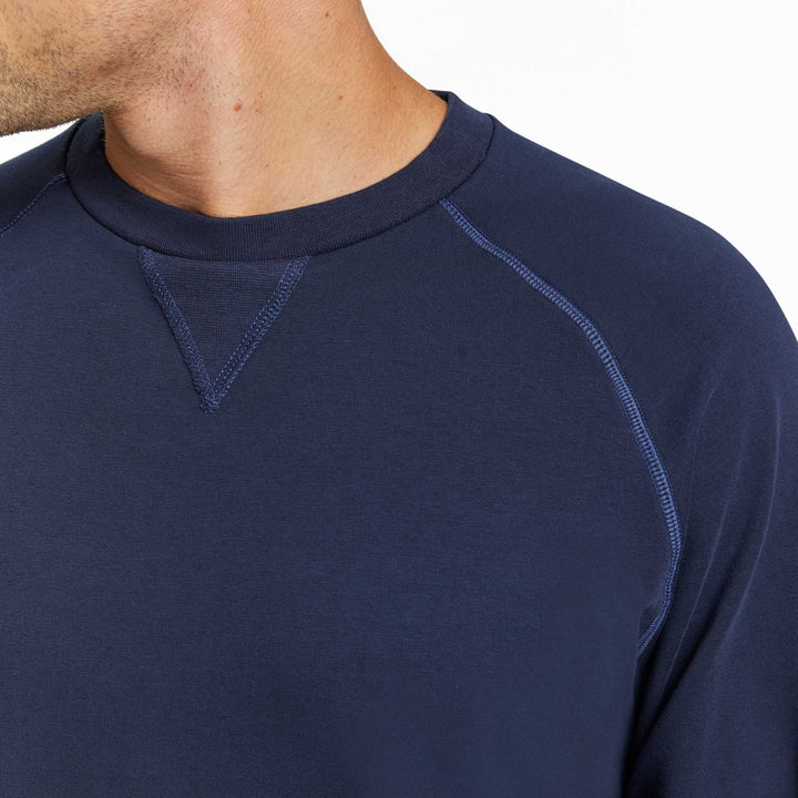 Ash & Erie Navy French Terry Sweatshirt for Short Men   Roam Sweatshirt