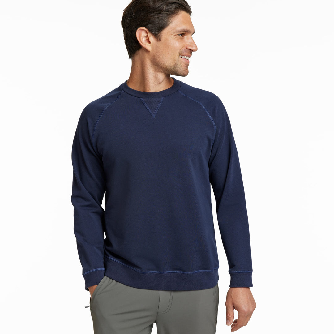 Ash & Erie Navy French Terry Sweatshirt for Short Men   Roam Sweatshirt