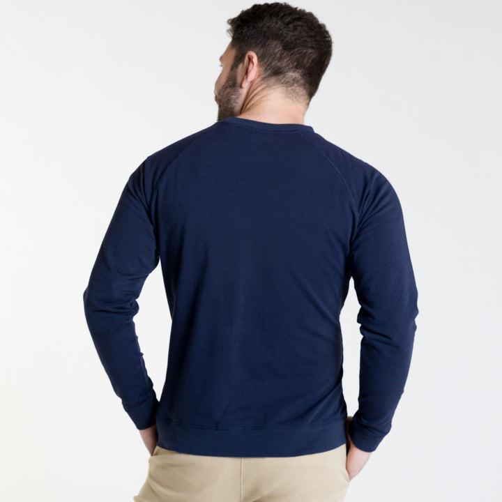 Ash & Erie Navy French Terry Sweatshirt for Short Men   Roam Sweatshirt