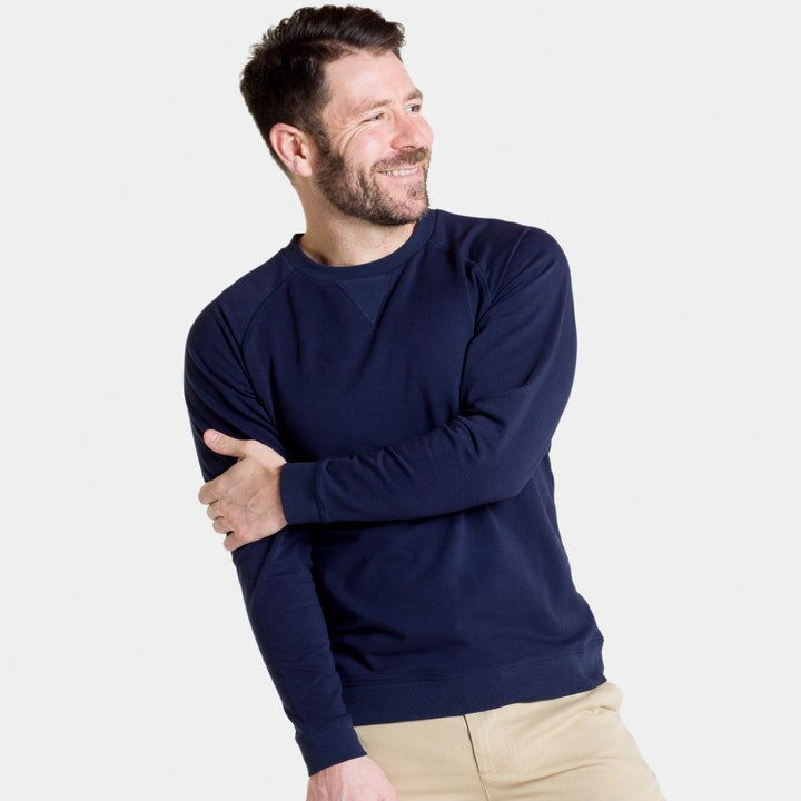 Ash & Erie Navy French Terry Sweatshirt for Short Men   Roam Sweatshirt