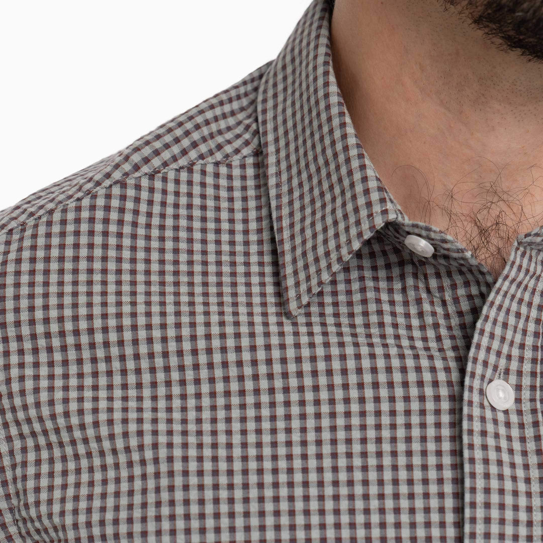 Ash & Erie Ashford Plaid Seersucker Short Sleeve Shirt for Short Men   Short Sleeve Everyday Shirts