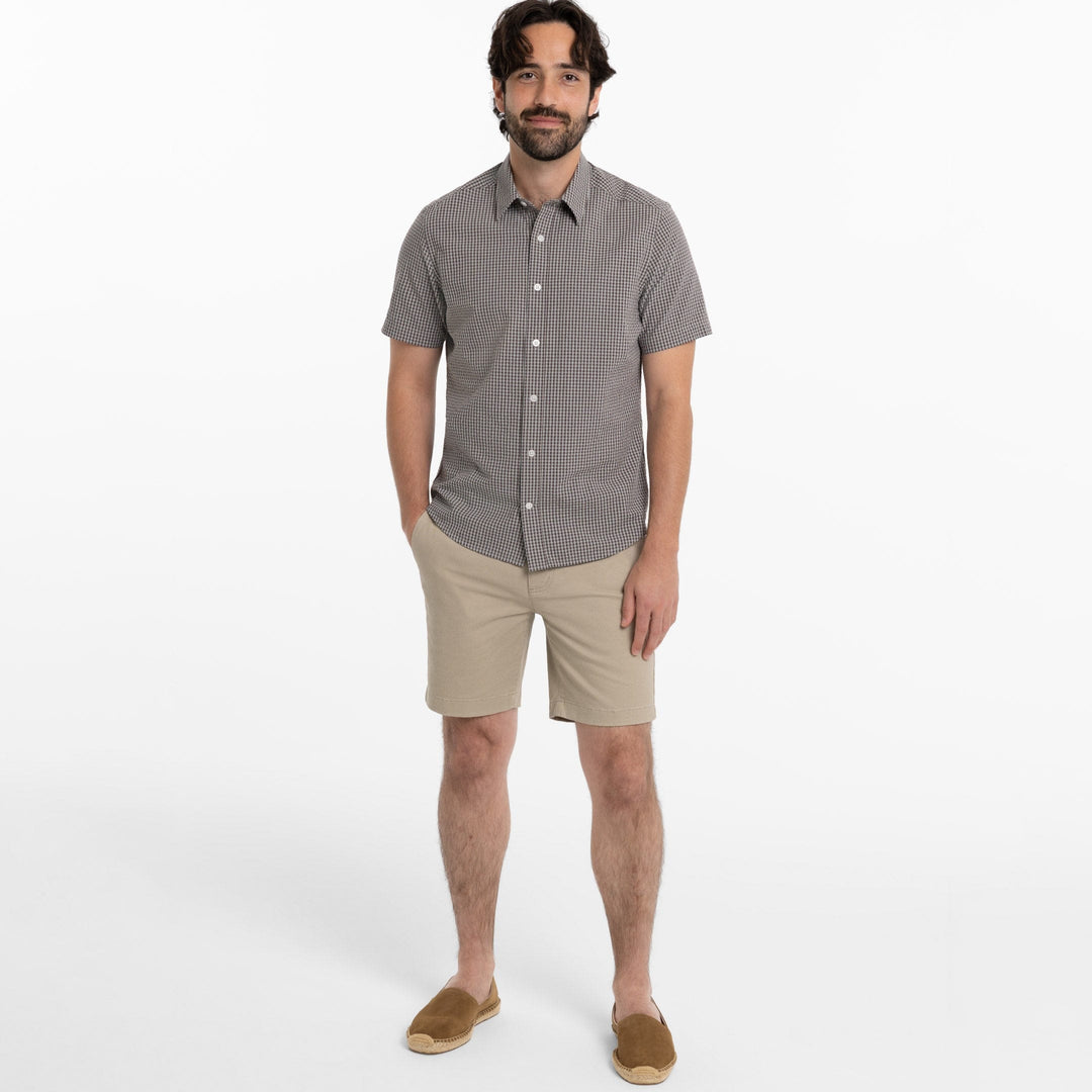 Ash & Erie Ashford Plaid Seersucker Short Sleeve Shirt for Short Men   Short Sleeve Everyday Shirts
