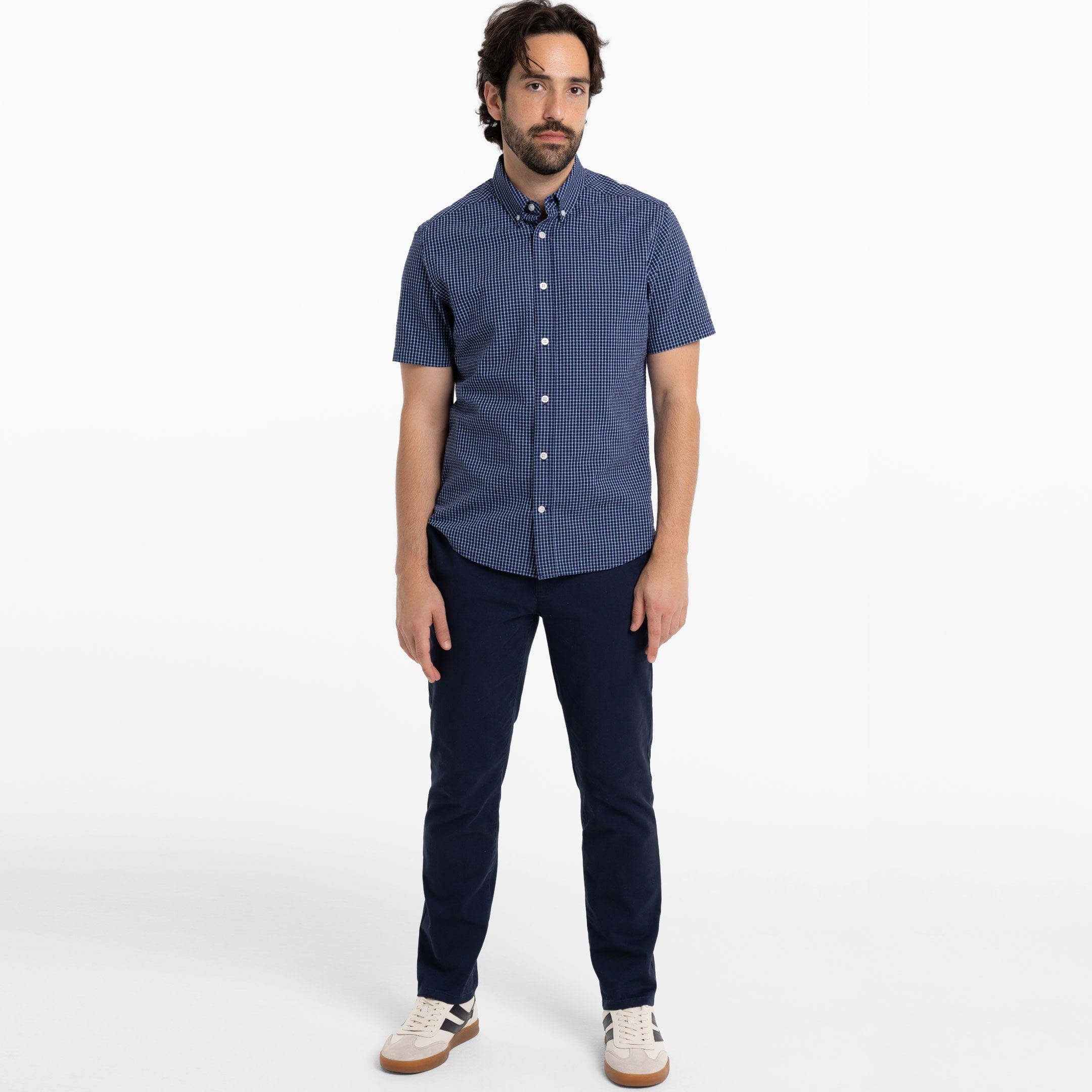 Ash & Erie Cape Plaid Seersucker Short Sleeve Shirt for Short Men   Short Sleeve Everyday Shirts