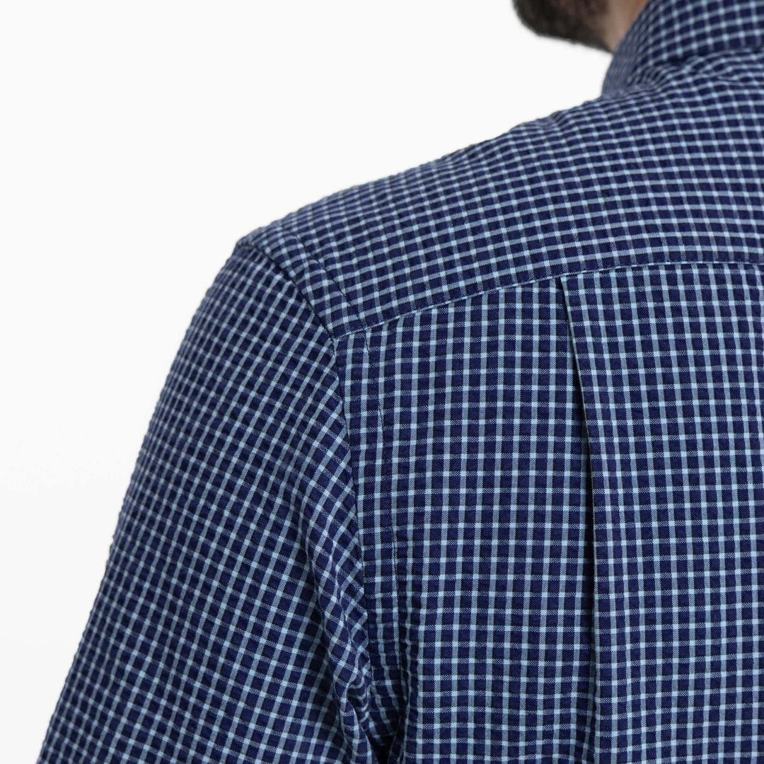 Ash & Erie Cape Plaid Seersucker Short Sleeve Shirt for Short Men   Short Sleeve Everyday Shirts