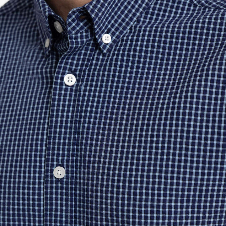 Ash & Erie Cape Plaid Seersucker Short Sleeve Shirt for Short Men   Short Sleeve Everyday Shirts