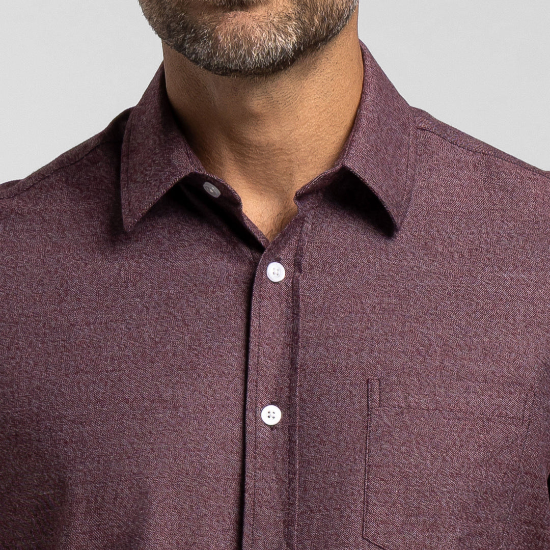 Ash & Erie Heather Burgundy Short Sleeve Shirt for Short Men   Short Sleeve Everyday Shirts