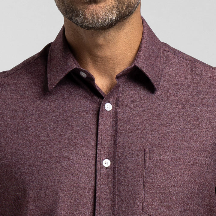 Ash & Erie Heather Burgundy Short Sleeve Shirt for Short Men   Short Sleeve Everyday Shirts