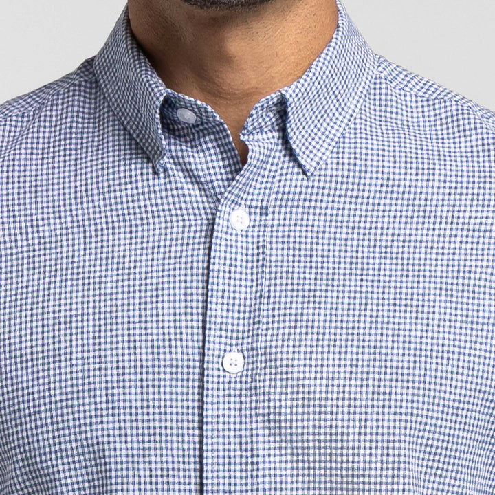 Ash & Erie Irving Blue Check Everyday Short Sleeve Shirt for Short Men   Short Sleeve Everyday Shirts