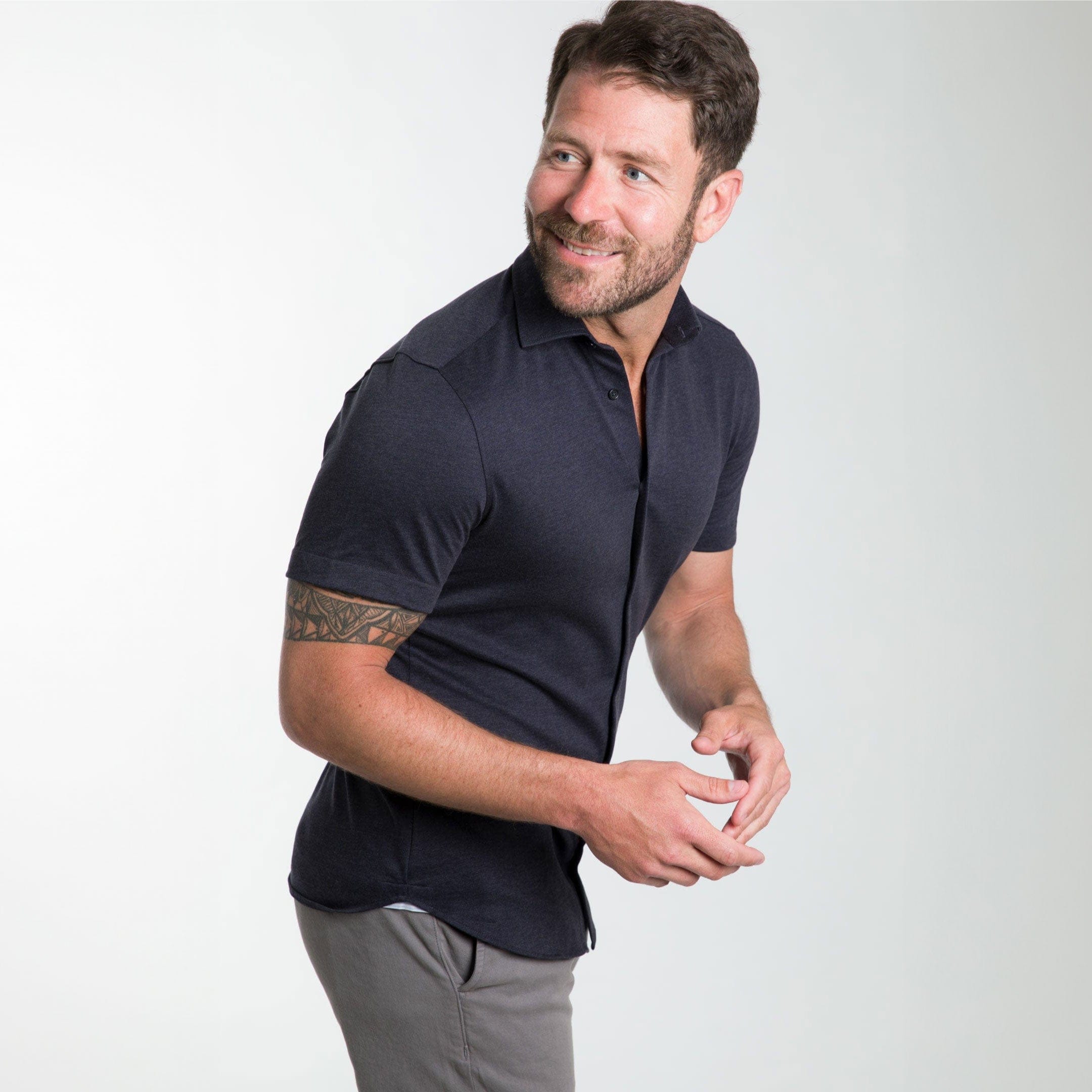 Superfine Short Sleeve Henley Buy Celio* Blue Cotton Henley T