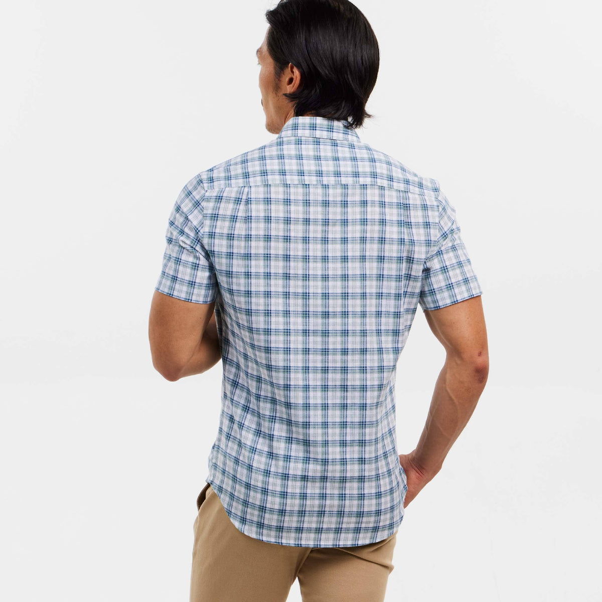 Ash & Erie Riverfront Linen Everyday Short Sleeve Shirt for Short Men