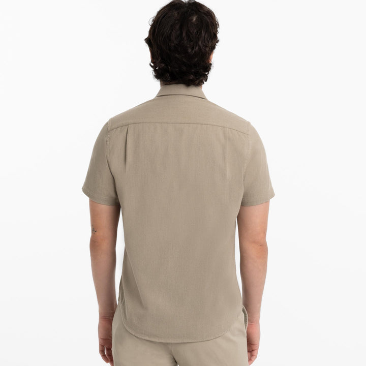 Ash & Erie Heather Sand Brushed Short Sleeve Shirt for Short Men   Short Sleeve Everyday Shirts