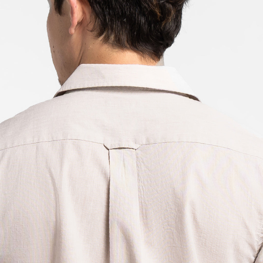 Ash & Erie Tan Linen Camp Collar Short Sleeve Shirt for Short Men Tan Linen / XS Ash & Erie Tan Linen Camp Collar Short Sleeve Shirt for Short Men Tan Linen / XS