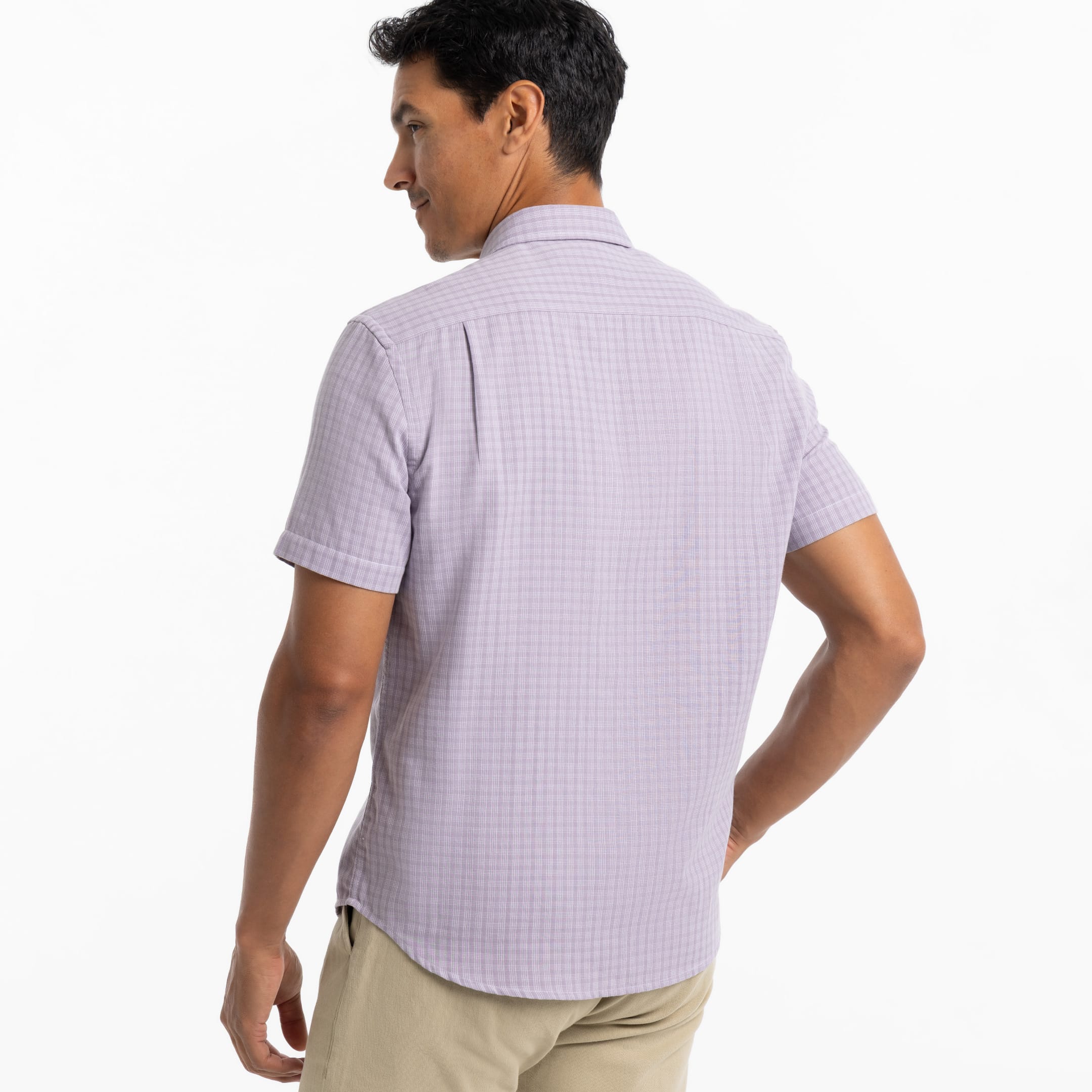 Ash & Erie Thistle Tattersall Wrinkle Free Short Sleeve Shirt for Short Men   Short Sleeve Everyday Shirts