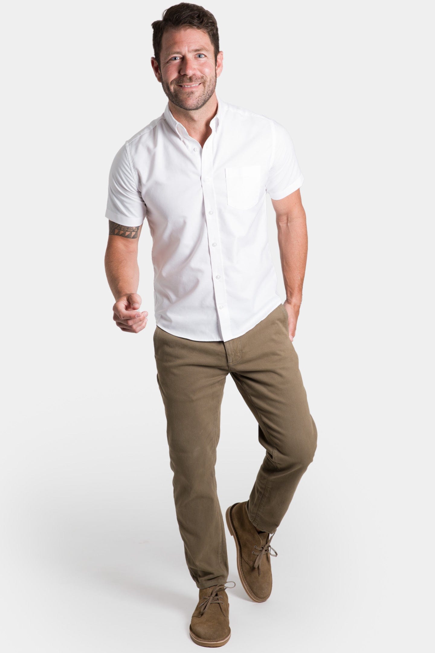 Adam Half Sleeves Club Stretch Shirt (Premium) - CESARI LONDON