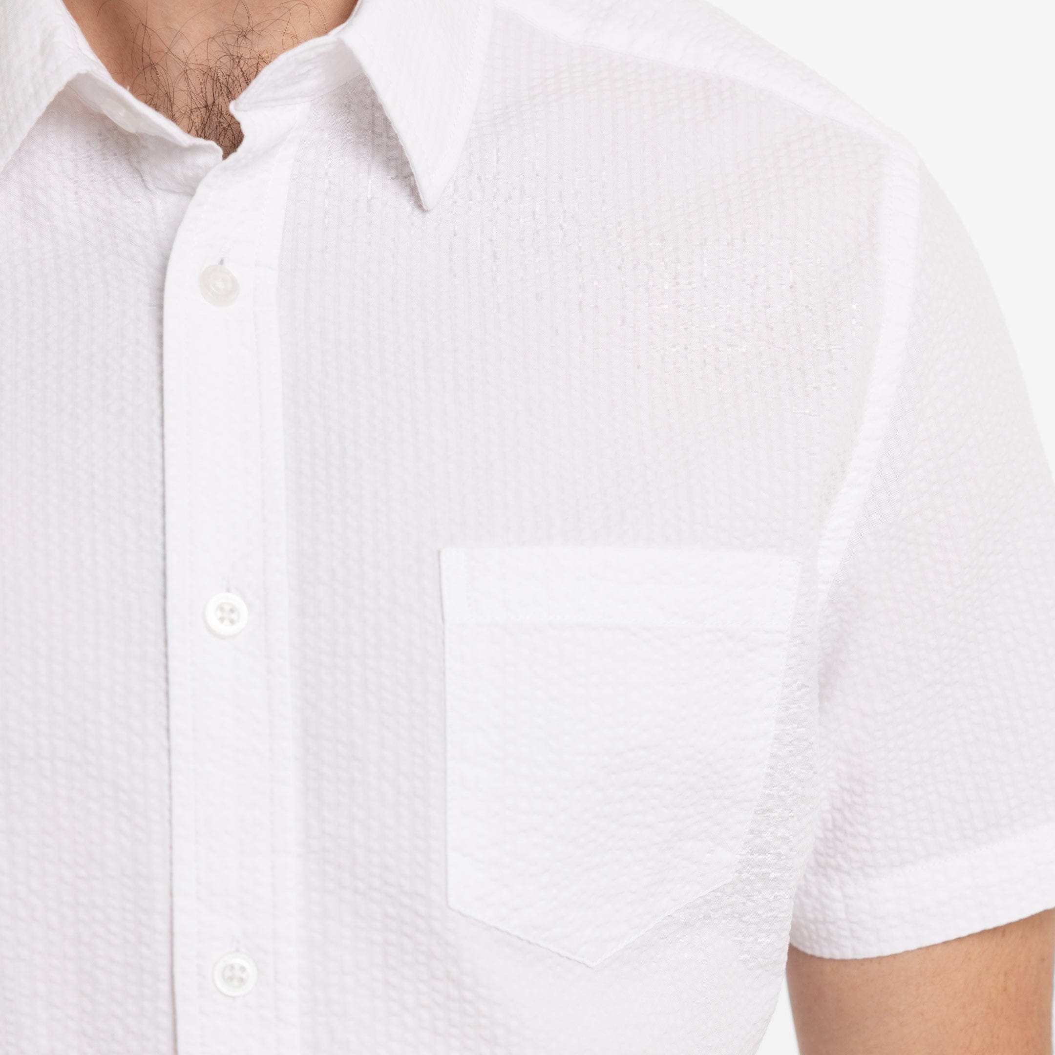 Ash & Erie White Seersucker Short Sleeve Shirt for Short Men   Short Sleeve Everyday Shirts