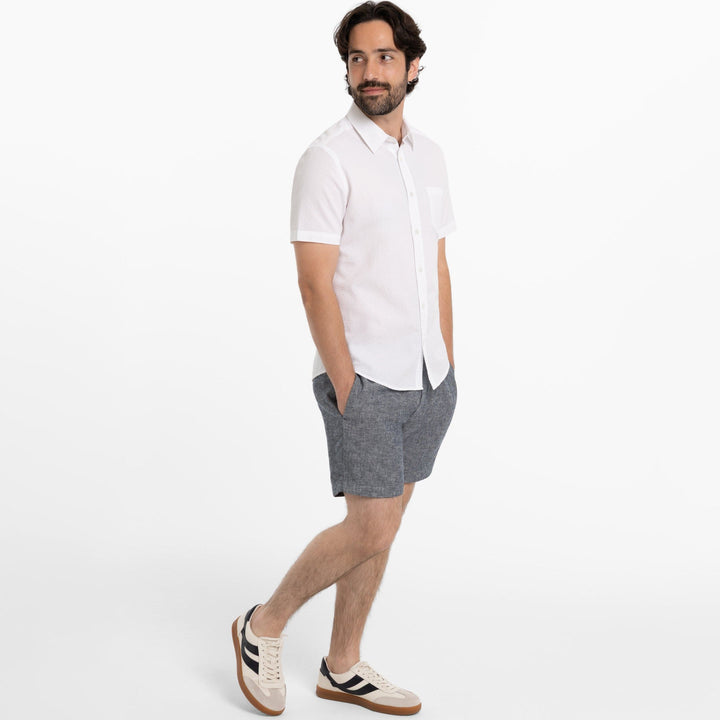 Ash & Erie White Seersucker Short Sleeve Shirt for Short Men   Short Sleeve Everyday Shirts
