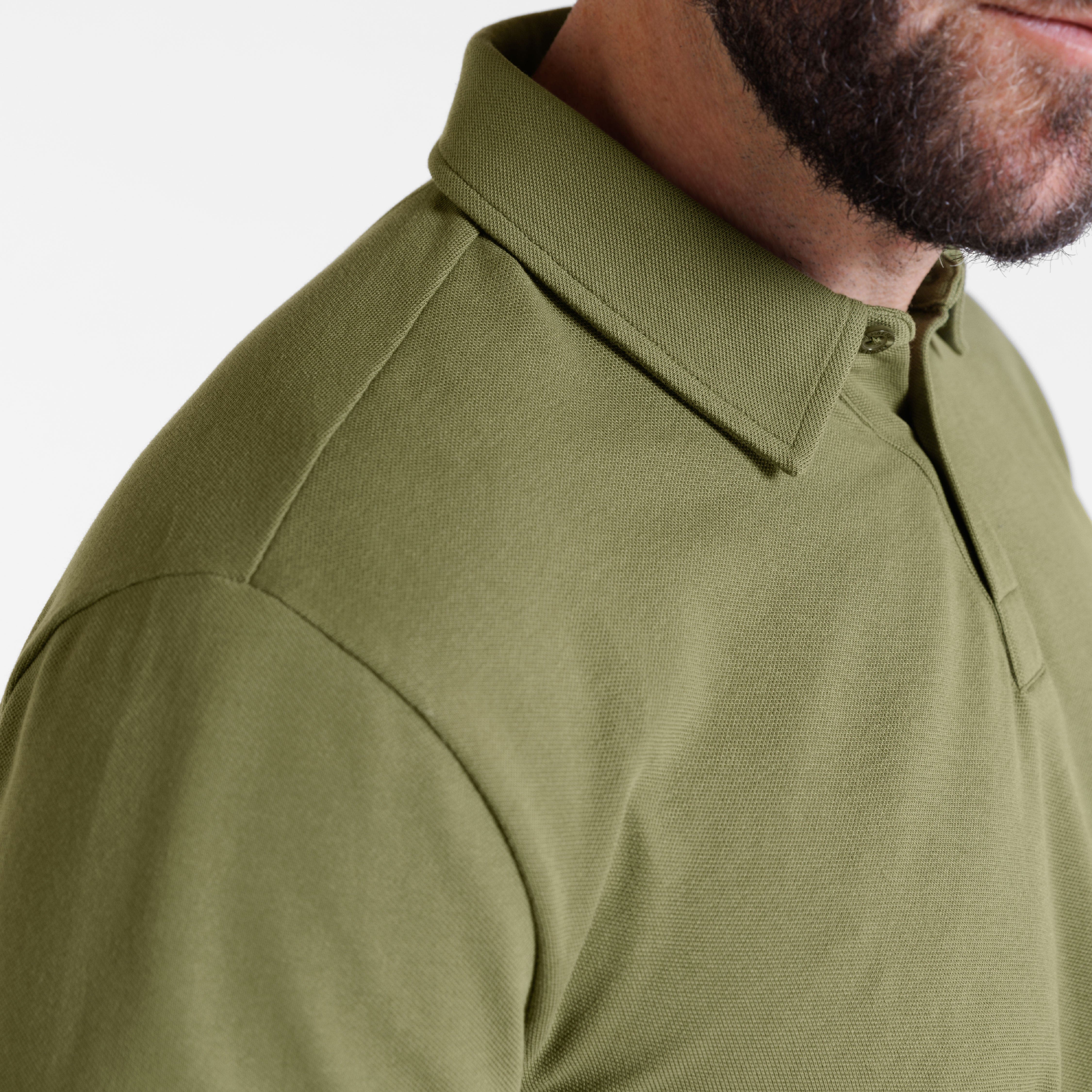 Ash & Erie Army Green Pique Polo Shirt for Short Men Army Green / L Ash & Erie Army Green Pique Polo Shirt for Short Men Army Green / L