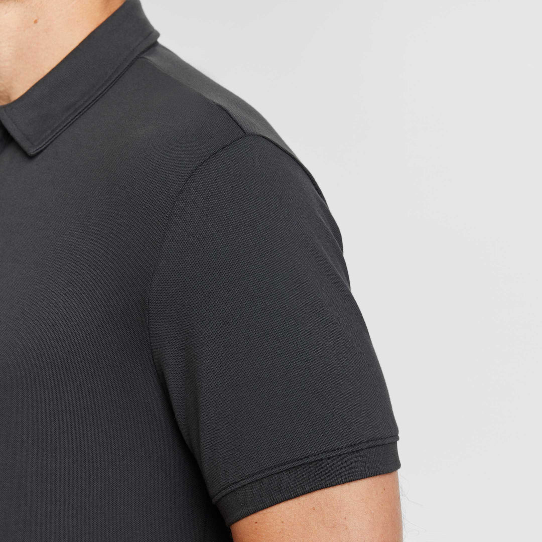Ash & Erie Black Pique Polo Shirt for Short Men   Short Sleeve Polo Shirt