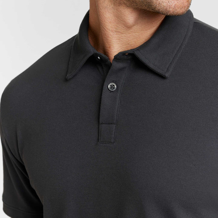 Ash & Erie Black Pique Polo Shirt for Short Men   Short Sleeve Polo Shirt