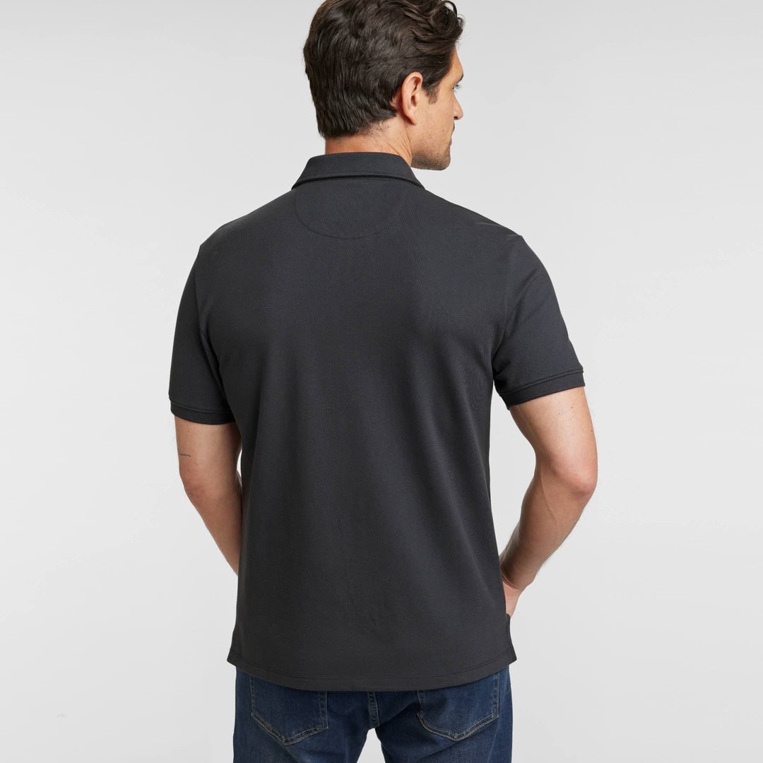 Ash & Erie Black Pique Polo Shirt for Short Men   Short Sleeve Polo Shirt