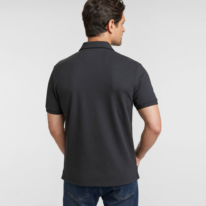 Ash & Erie Black Pique Polo Shirt for Short Men   Short Sleeve Polo Shirt