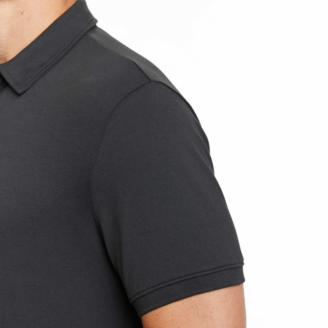 Ash & Erie Black Pique Polo Shirt for Short Men   Short Sleeve Polo Shirt