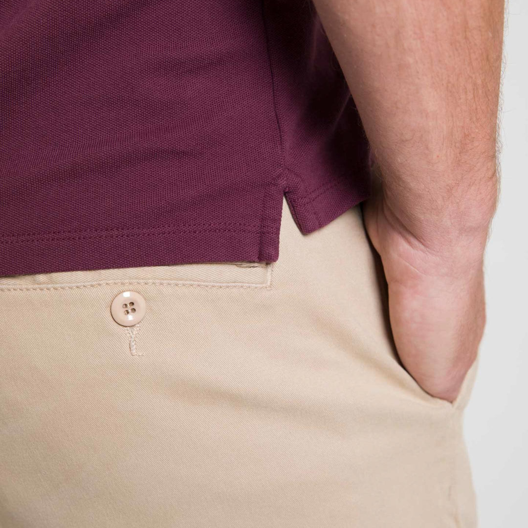 Ash & Erie Burgundy Pique Polo Shirt for Short Men   Short Sleeve Polo Shirt