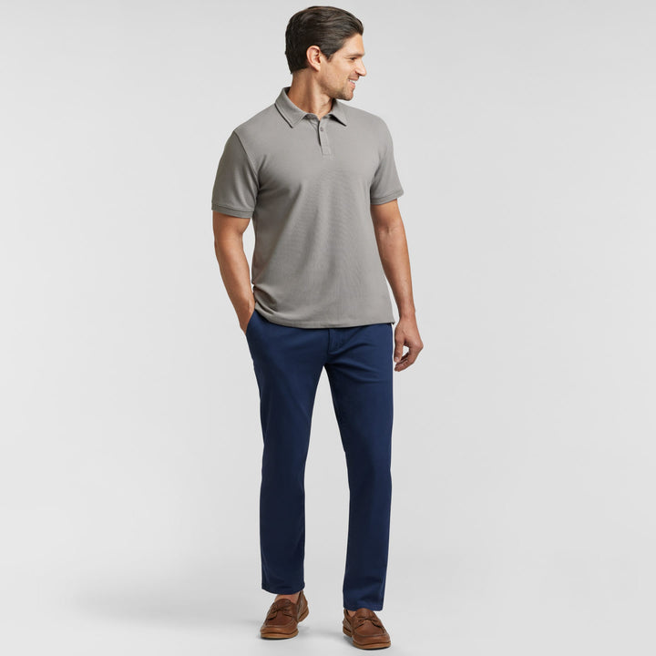 Ash & Erie Grey Pique Polo Shirt for Short Men   Short Sleeve Polo Shirt