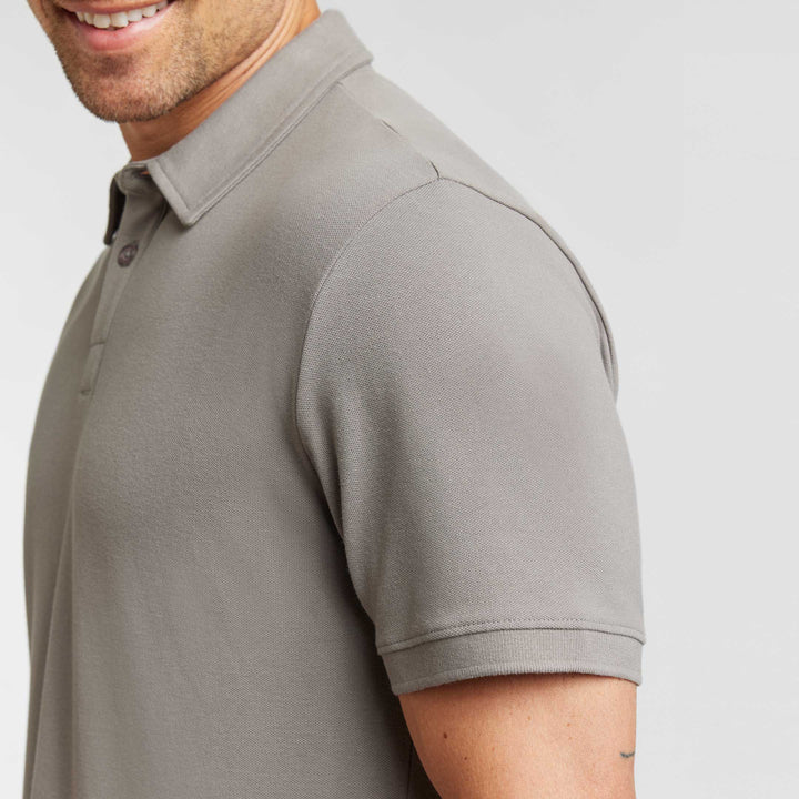 Ash & Erie Grey Pique Polo Shirt for Short Men   Short Sleeve Polo Shirt