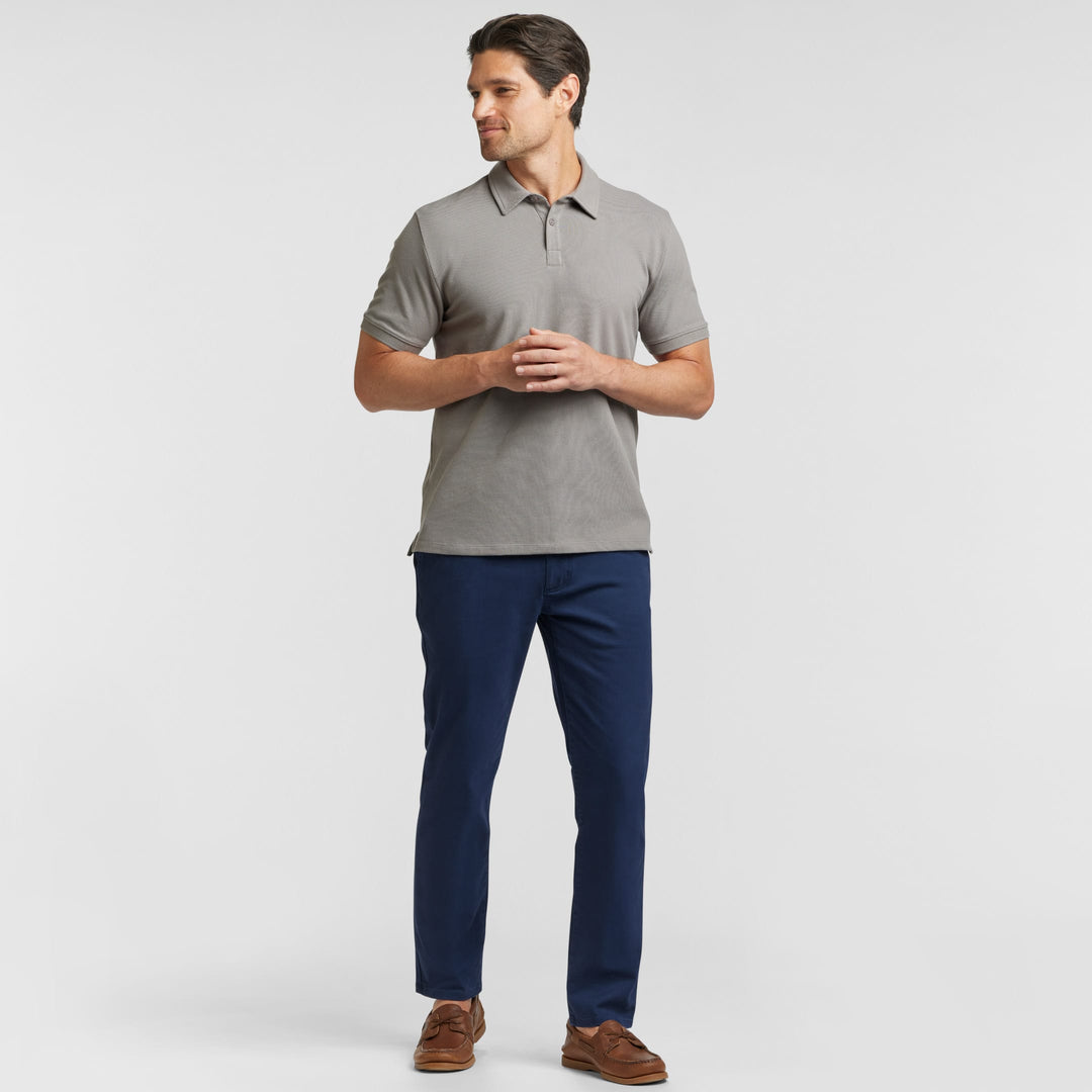 Ash & Erie Grey Pique Polo Shirt for Short Men   Short Sleeve Polo Shirt
