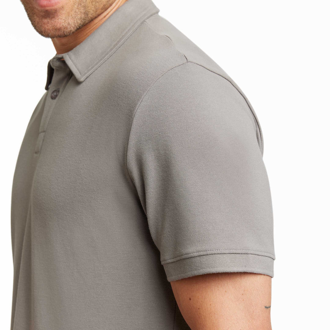 Ash & Erie Grey Pique Polo Shirt for Short Men   Short Sleeve Polo Shirt