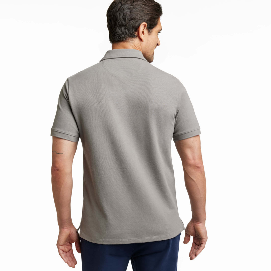 Ash & Erie Grey Pique Polo Shirt for Short Men   Short Sleeve Polo Shirt