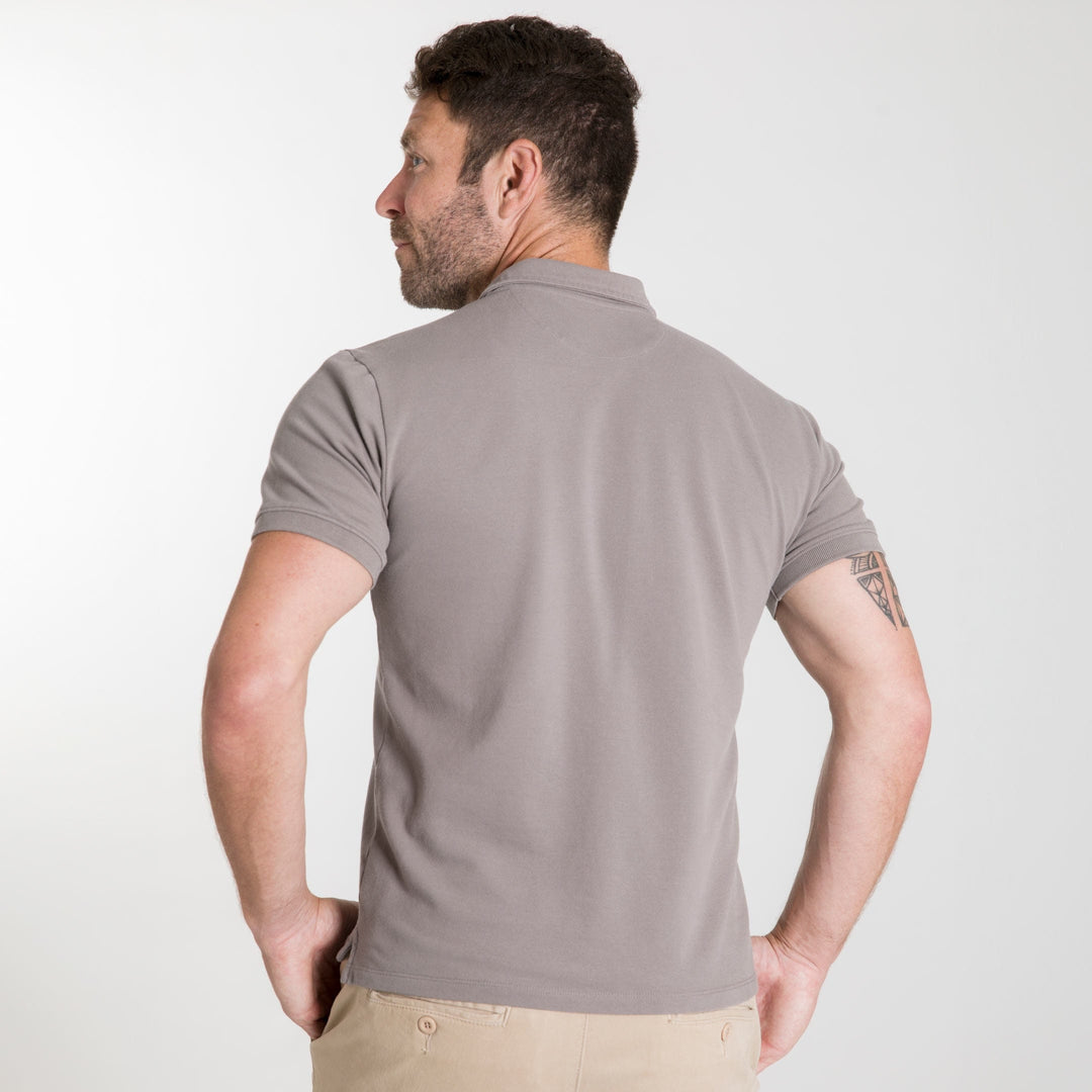 Ash & Erie Grey Pique Polo Shirt for Short Men   Short Sleeve Polo Shirt