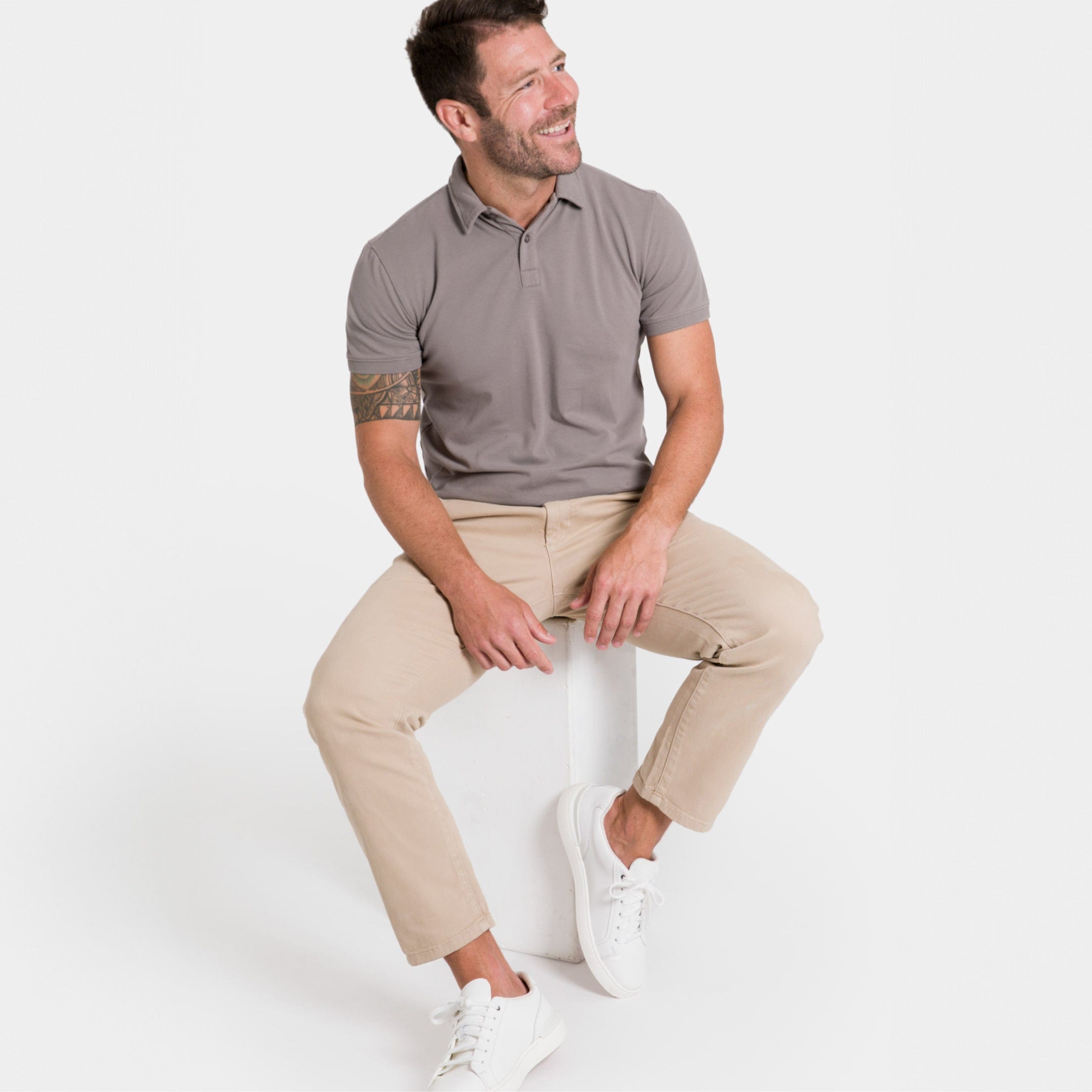 Men's Cotton/Poly Pique Blend Short Sleeve Polo Shirt in Heather Grey -  Available in Men's Sizes SMALL to 6XL Item # 750-1500