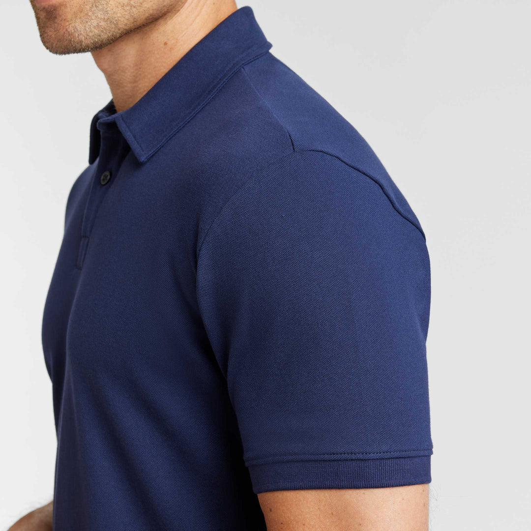 Ash & Erie Navy Pique Polo Shirt for Short Men   Short Sleeve Polo Shirt